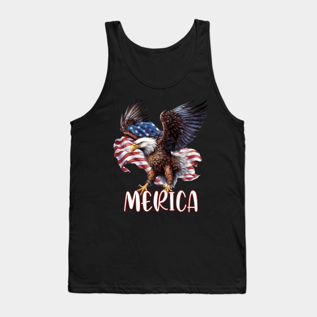 Merica Eagle American Flag USA Flag 4th of july Tank Top by levitskydelicia